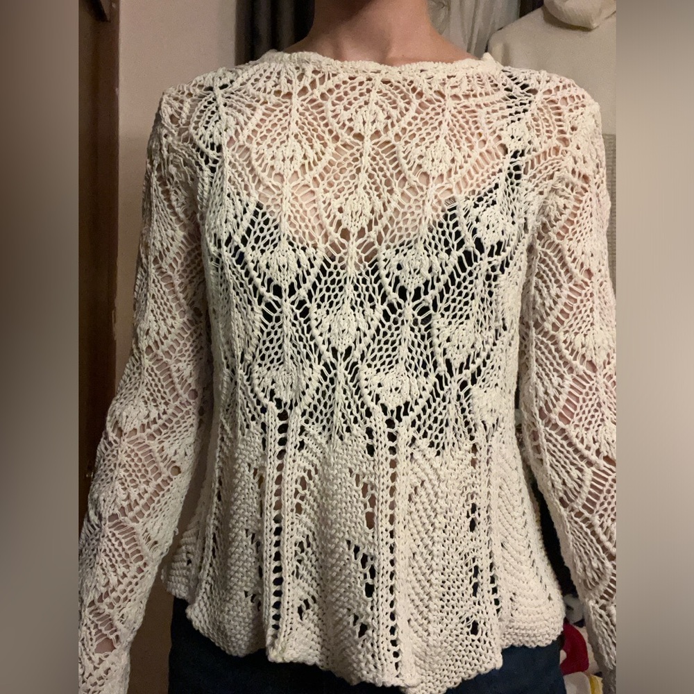 Bohemian Cream / White Macrame top